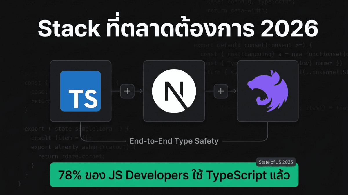 เรียน TypeScript + Next.js + Nest.js ในไทย — ทำไม Stack นี้ถึงเป็น Stack ที่บริษัทต้องการในปี 2026_image