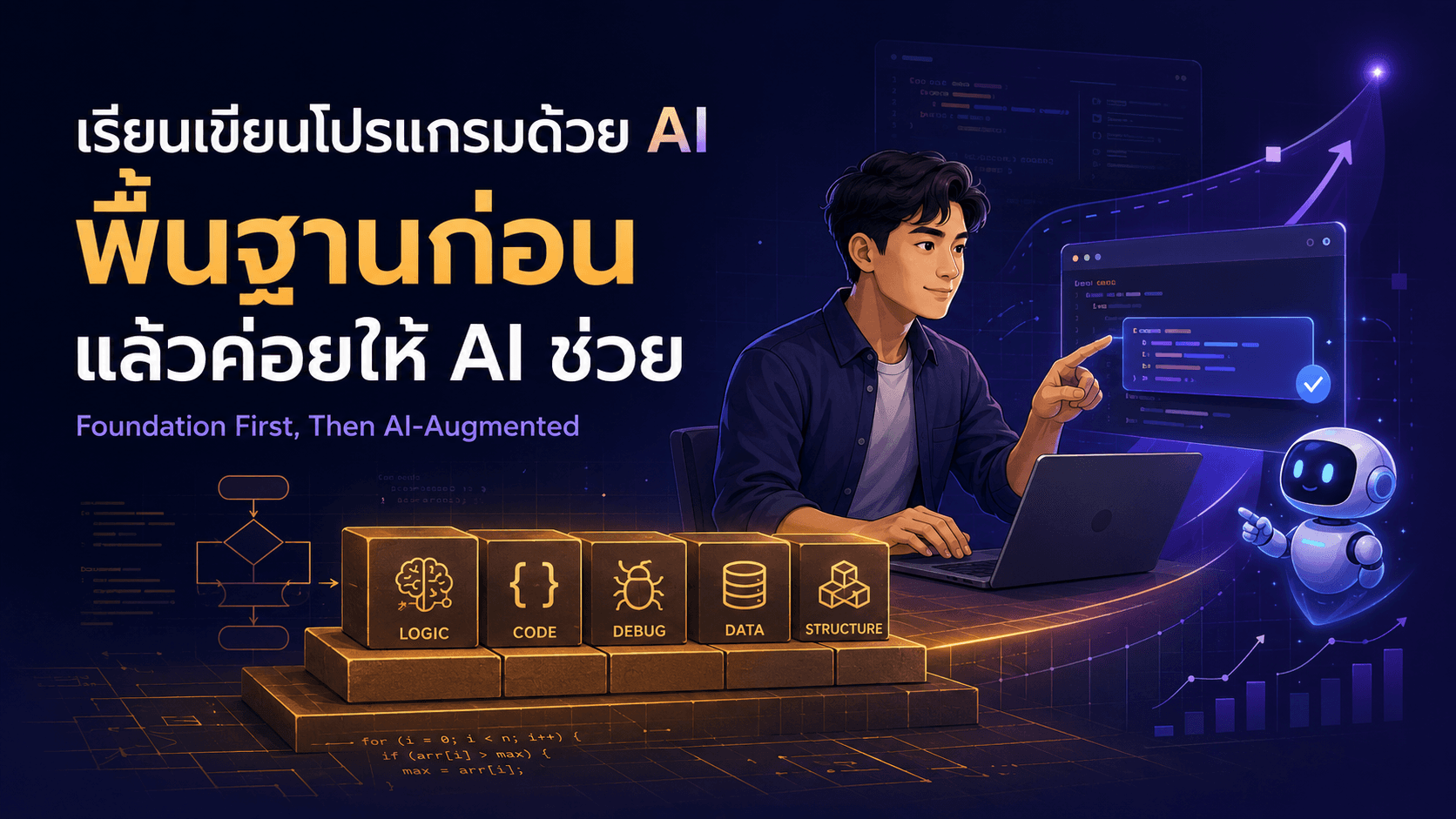 เรียนเขียนโปรแกรมด้วย AI: พื้นฐานก่อน แล้วค่อยให้ AI ช่วย_image